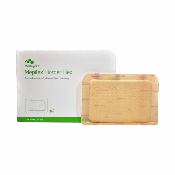 Mepilex Border Flex Foam Dressing, 6 X 8 Inch, W/Border Film Backing, Silicone Adhesive, Rectangle Sterile, 50PK 595600 - main